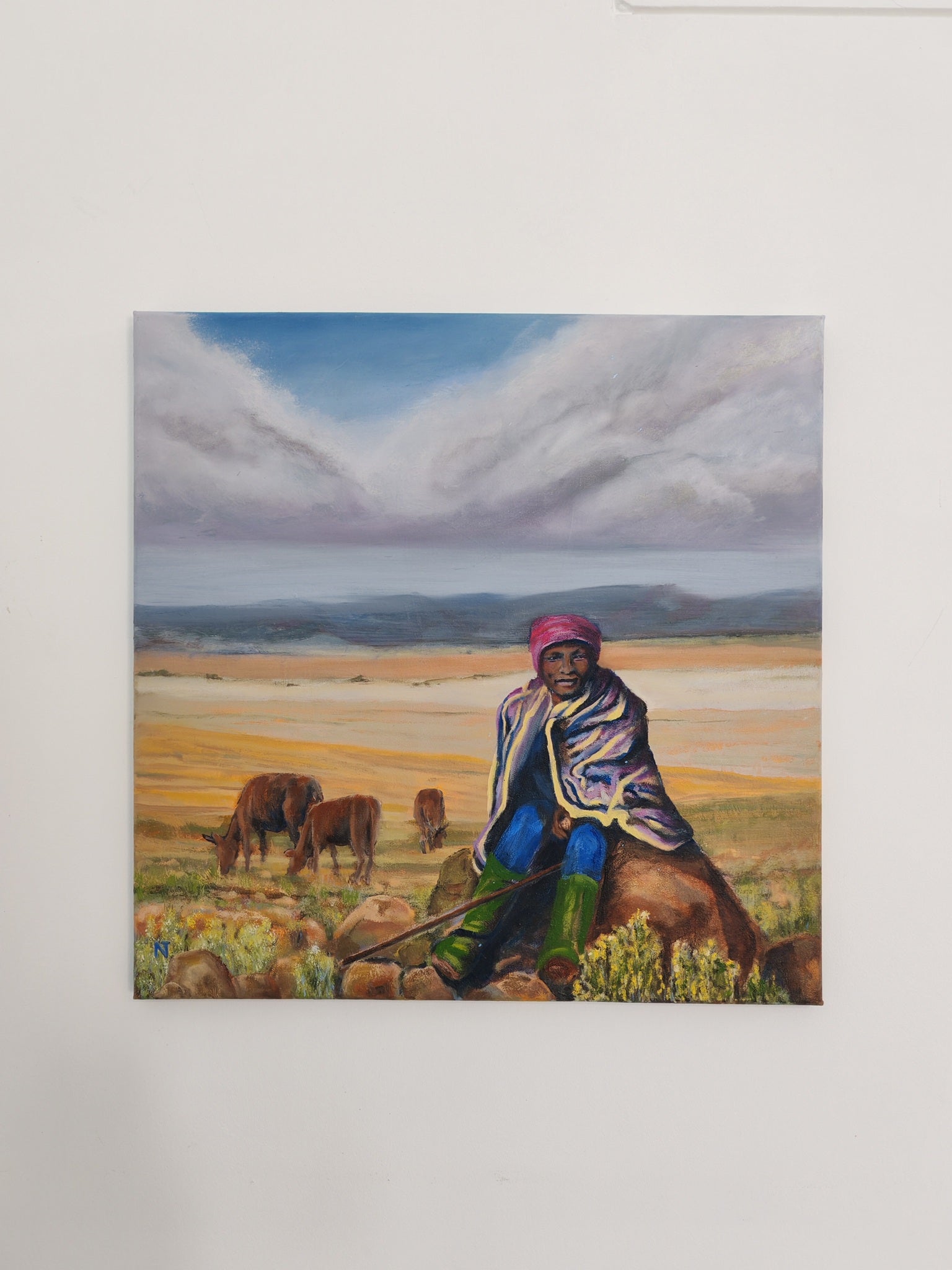 Basotho Herder by Nicole Johnson (51 x 51 cm)