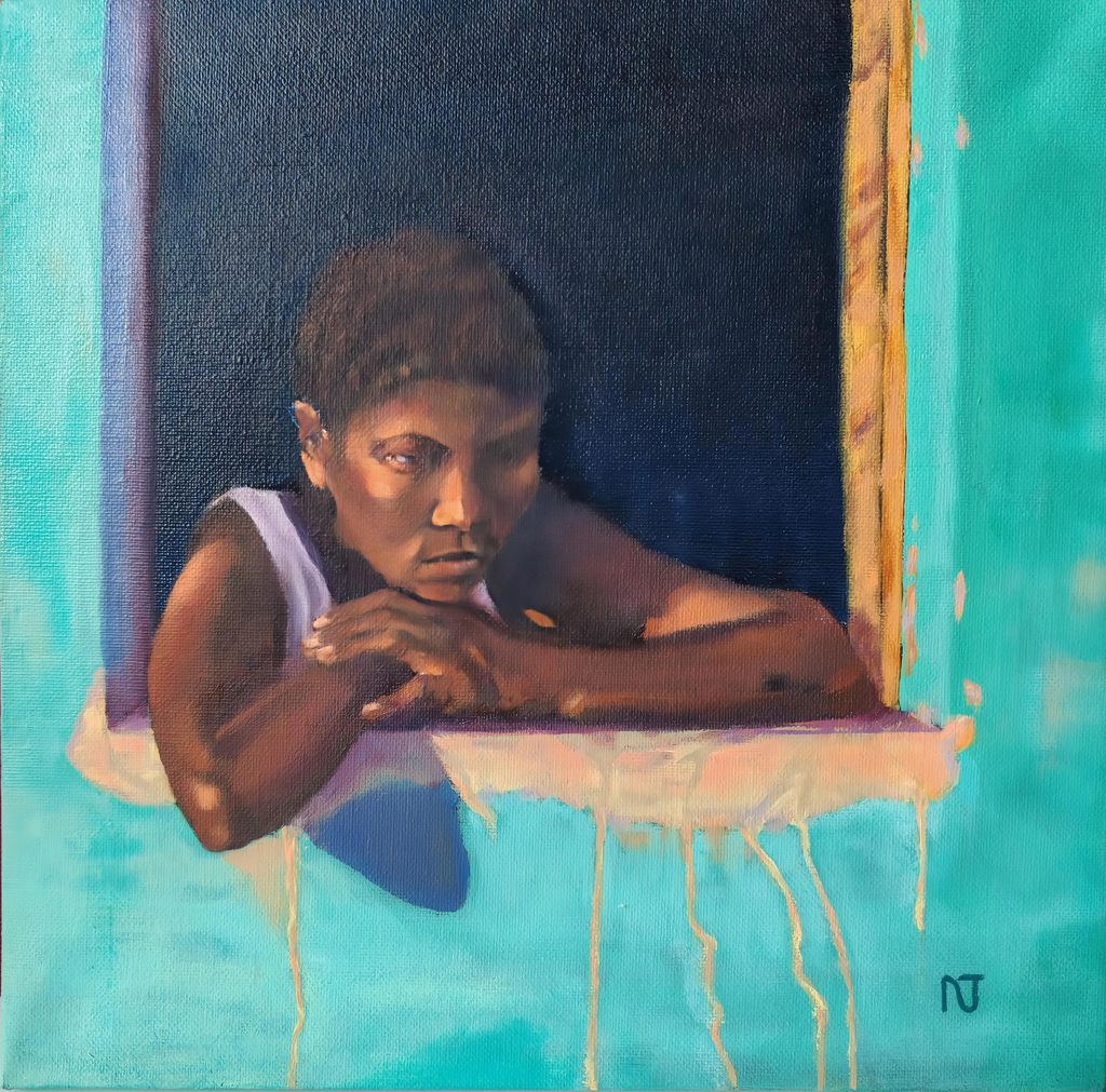 Turquoise Reverie by Nicole Johnson (30 x 30cm)
